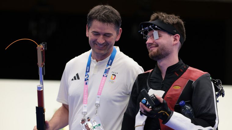 Foto: Nathalie Gallois / Bei den Olympischen Spielen Seite an Seite, nun bei der EM-Qualifikation in München am Start: Gewehr-Bundestrainer Wolfram Waibel und Maximilian Ulbrich.