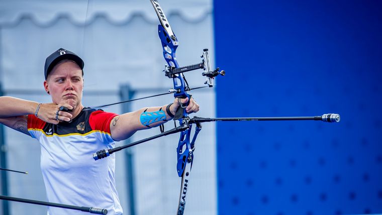 Foto: World Archery / Michelle Kroppen stellte auf den Punkt eine Saisonbestleistung auf und wurde mit Platz sieben belohnt.