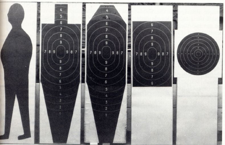 Bild: DSB Archiv / Schnellfeuer-Pistolenscheiben in ihrer Entwicklung.